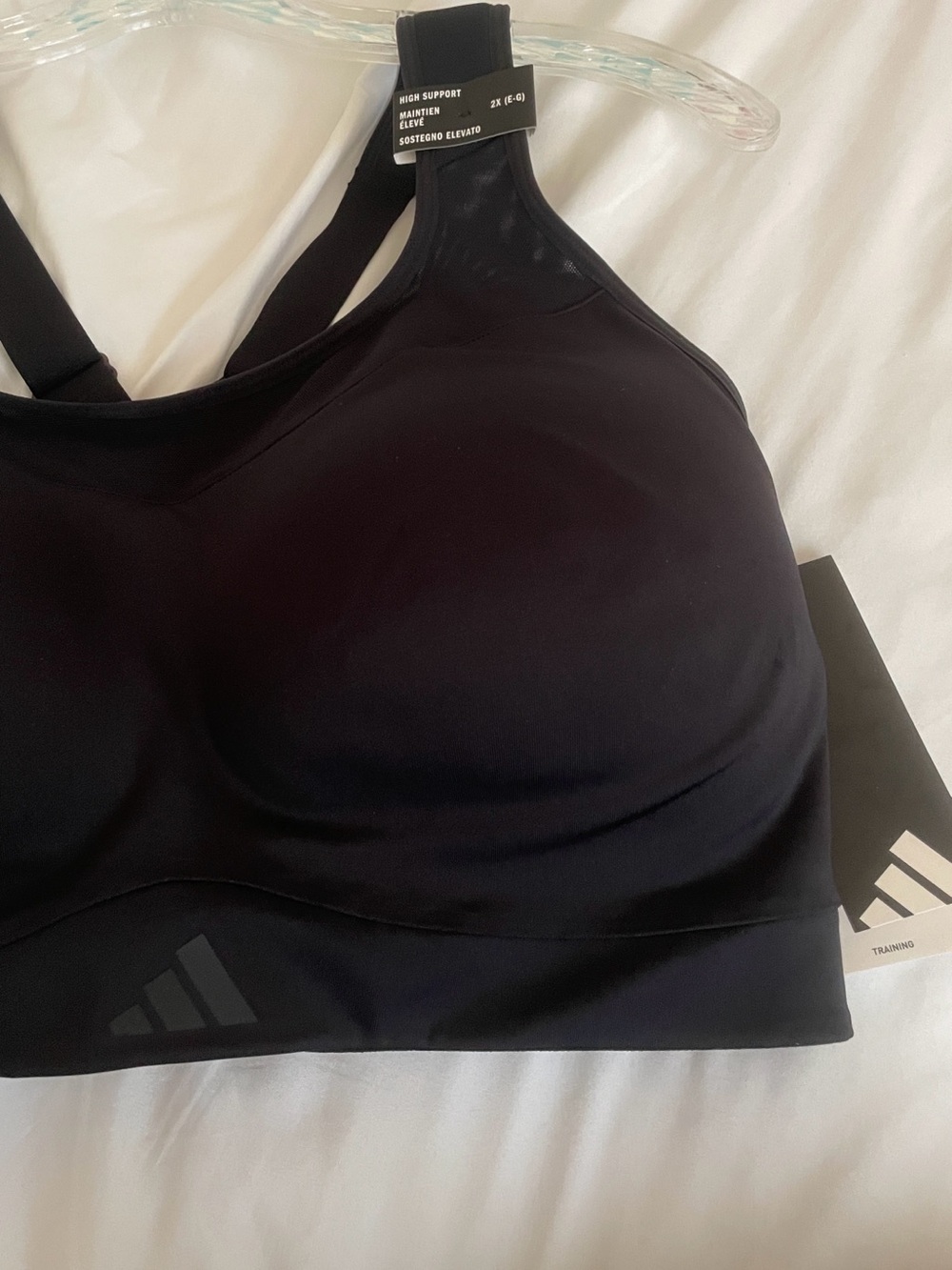 ADIDAS Black Racerback Sports Bra - Smooth Support